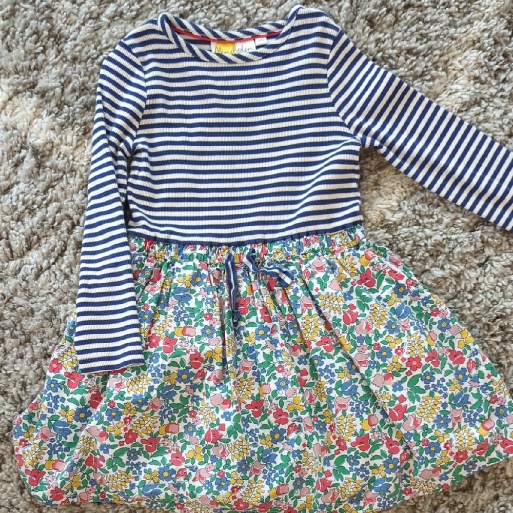 Striped and Floral Kids Dress